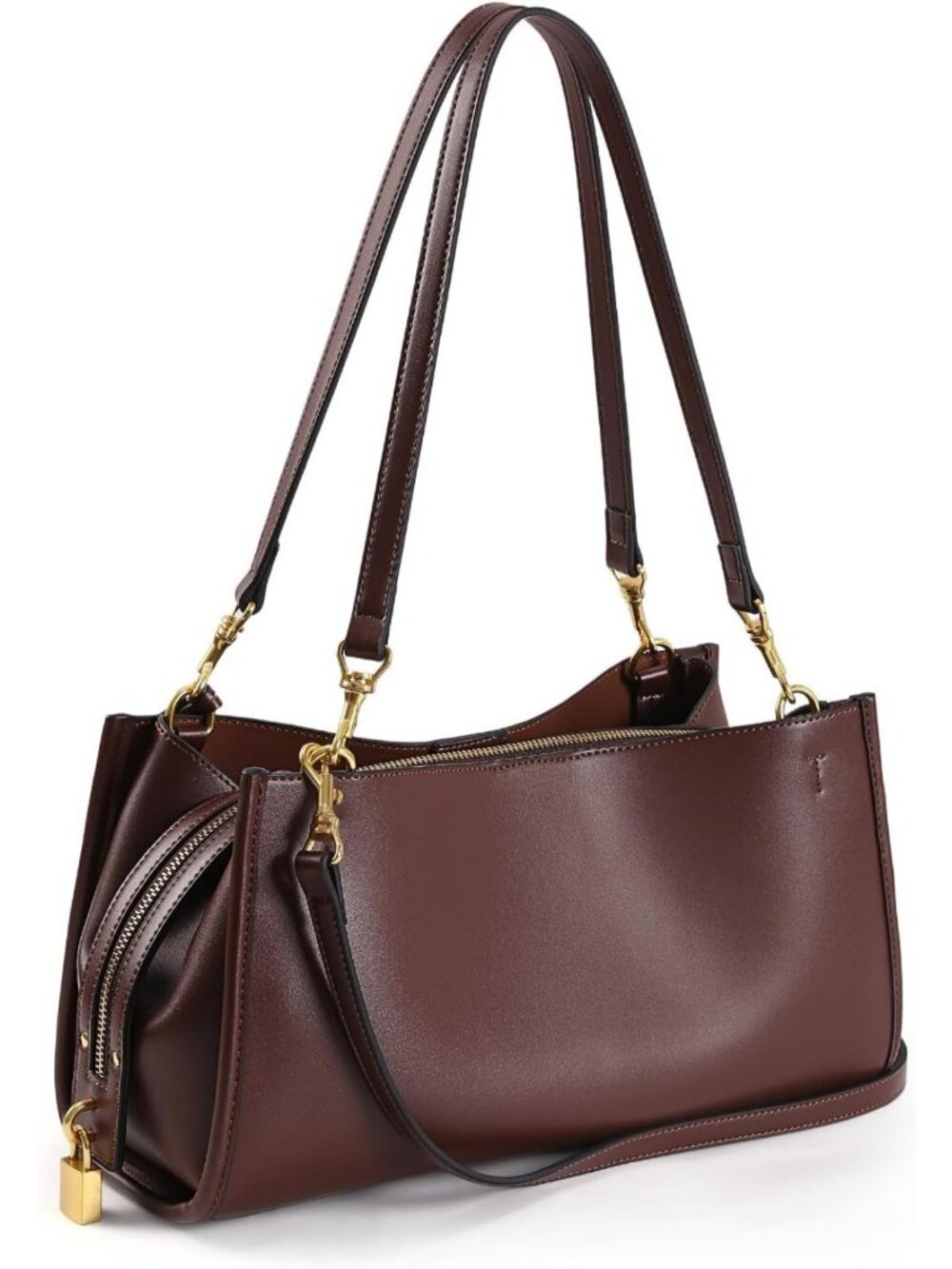 Vintage PU Leather Shoulder Tote Bag | Trendy Slouchy Hobo Handbag for Work